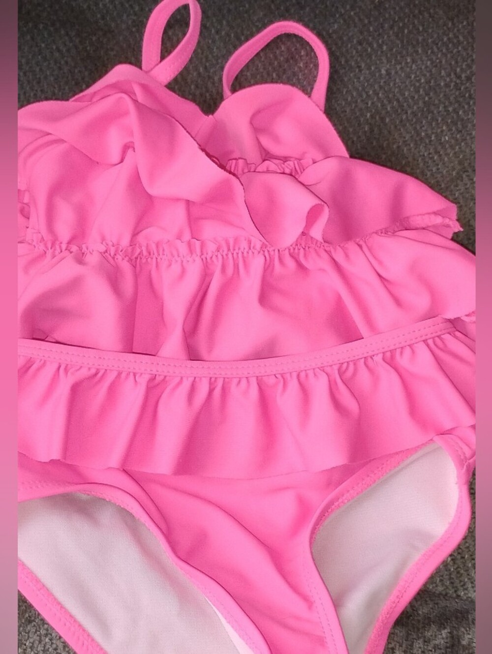 Toddler Girls Pink Ruffle Two-Piece Bikini